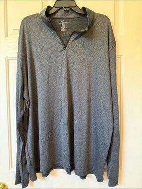 Real Essentials Men's Dry-Fit 1/4 Zip Pullover Gray Heather Size 2XL